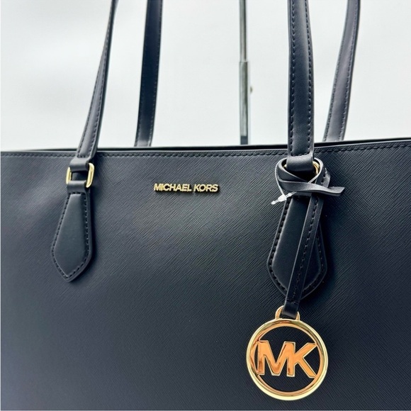 Michael Kors Sheila Large Signature Logo Tote Bag - Black - Picture 3 of 11